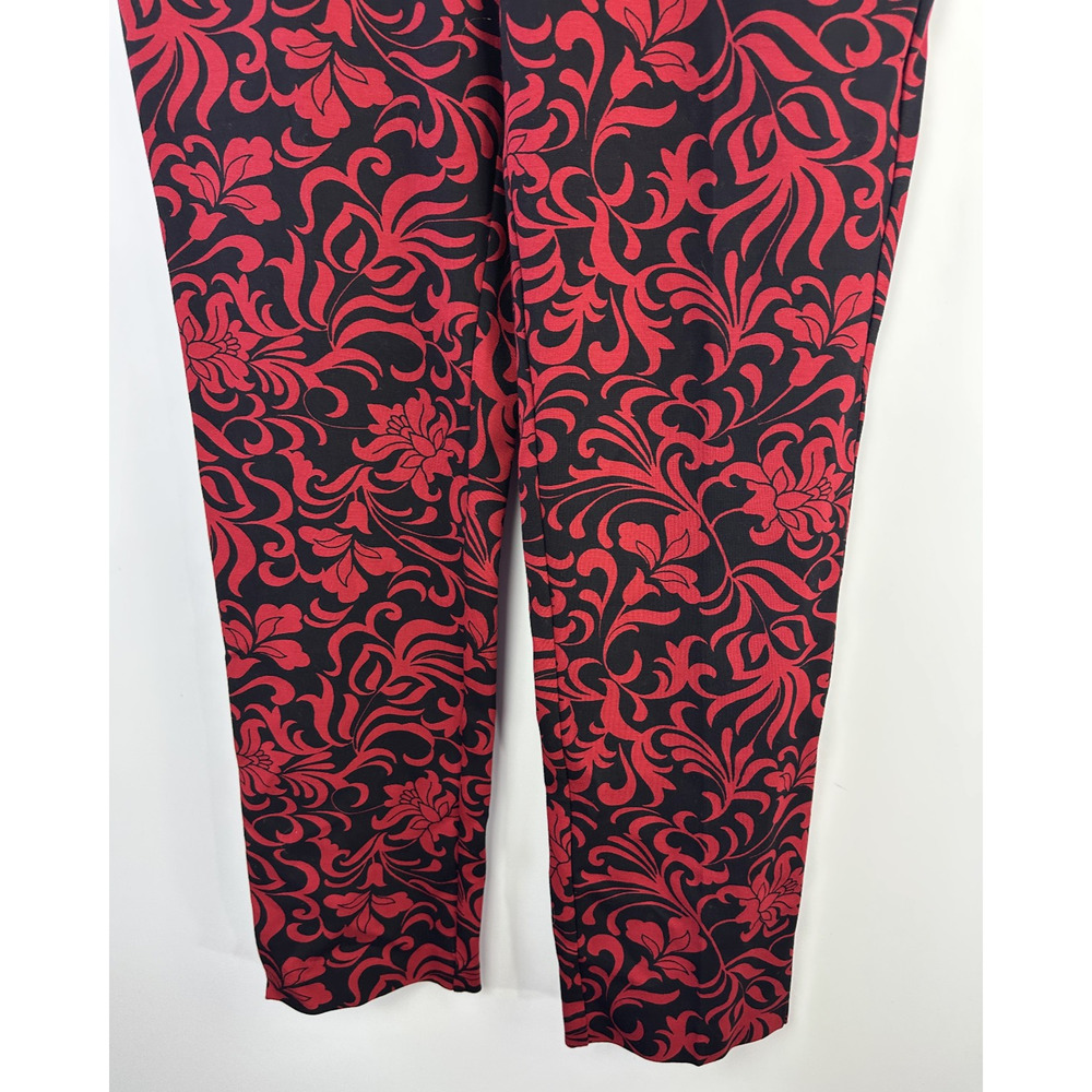 NWT Chico's Juliet Swirl Print Ankle Pants Red Black Holiday Themed Size 1 US 8 - Picture 3 of 12